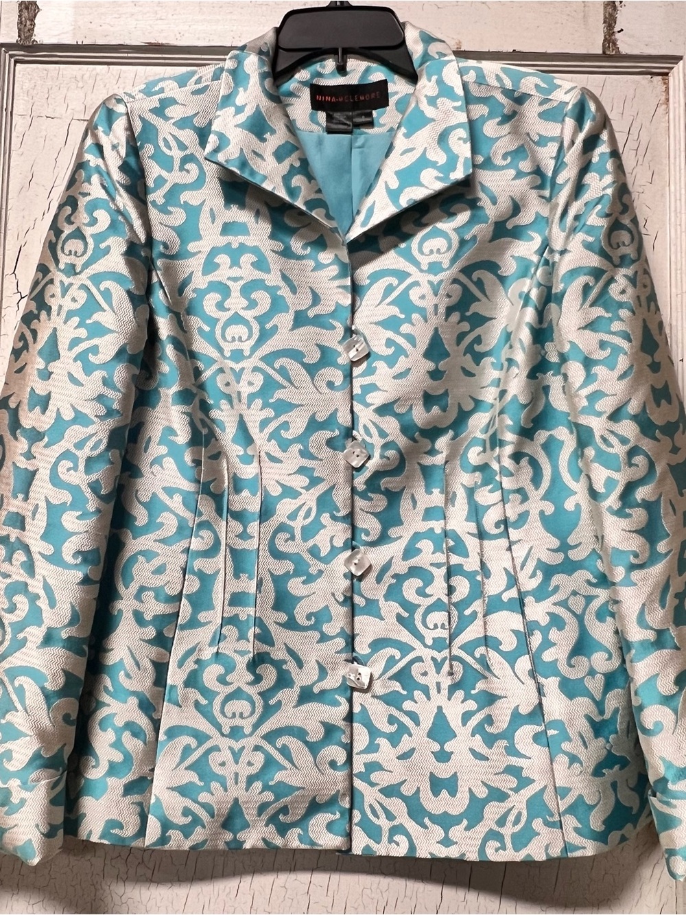 Nina McLemore 100% Silk Jacket sz 8